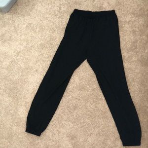 High waisted black joggers